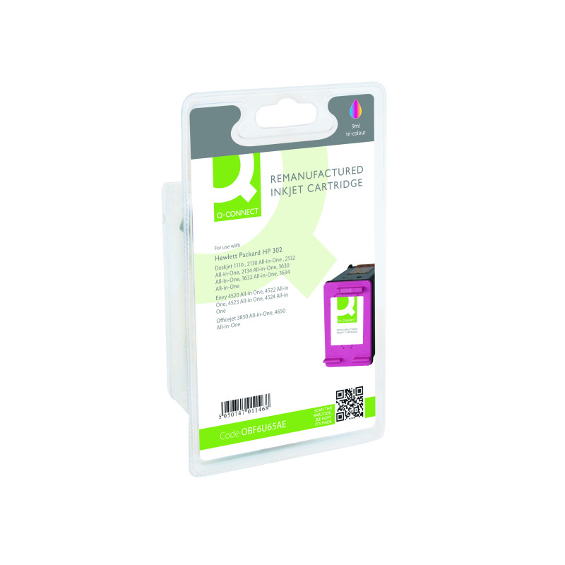 Q-Connect+Remanufactured+Inkjet+Cartridge+CMY+For+HP+F6U65AE+F6U65AE-COMP