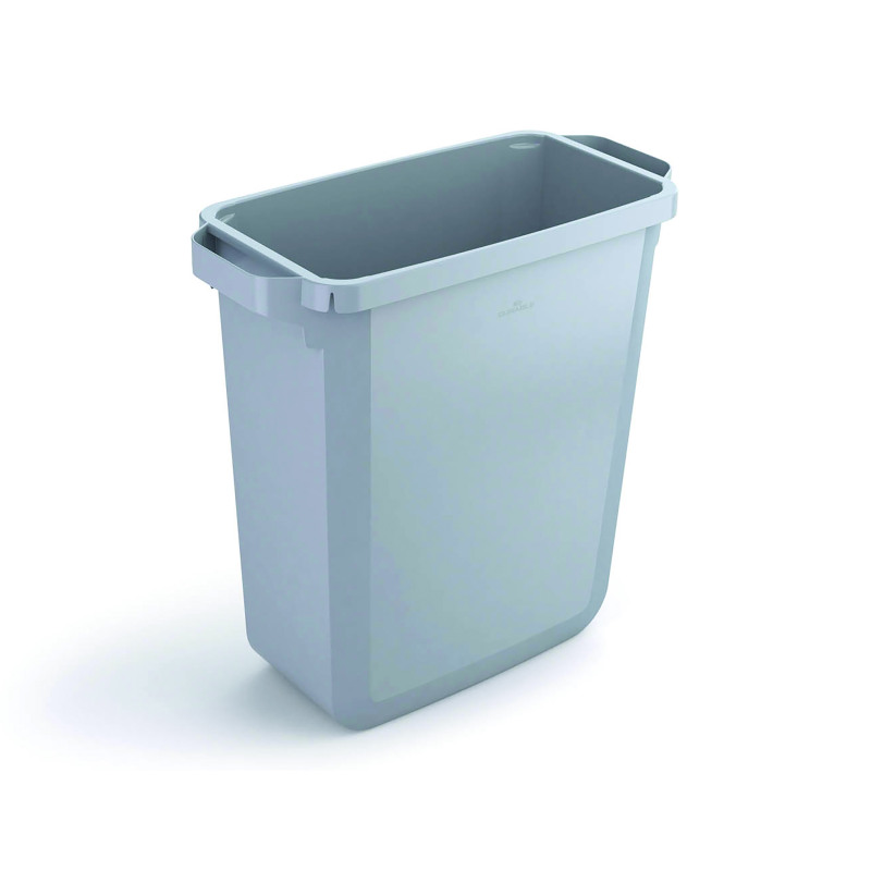 Durable+DURABIN+Rectangular+Waste+Bin+60+Litre+282x590x600mm+Grey+1800496050