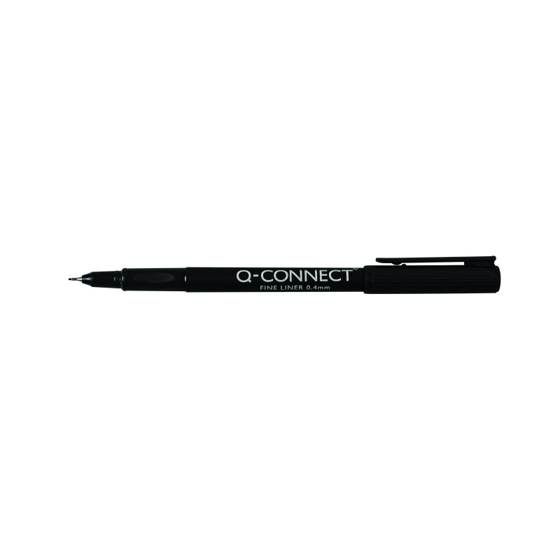 Q-Connect+Black+0.4mm+Fineliner+Pen+%28Pack+of+10%29+KF25007