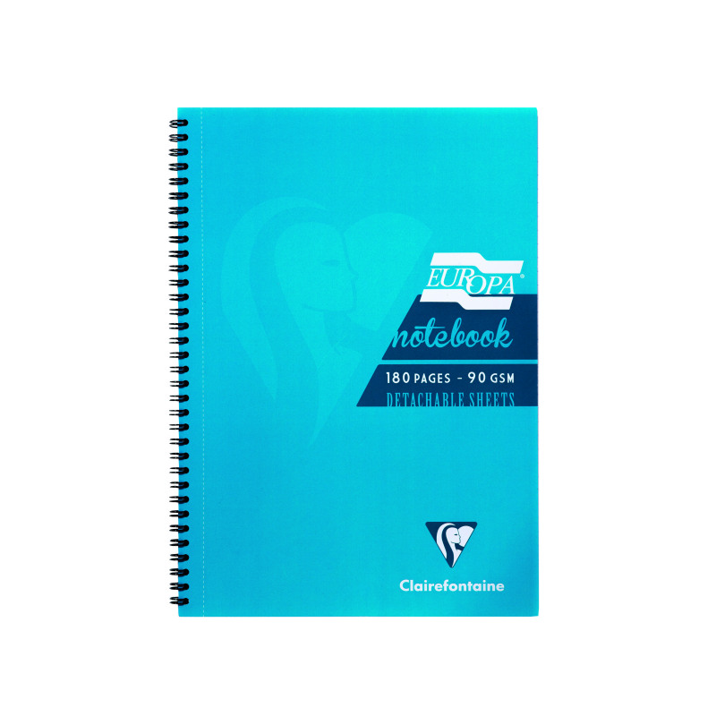 Clairefontaine+Europa+Notebook+180+Pages+A5+Turquoise+%28Pack+of+5%29+5812Z