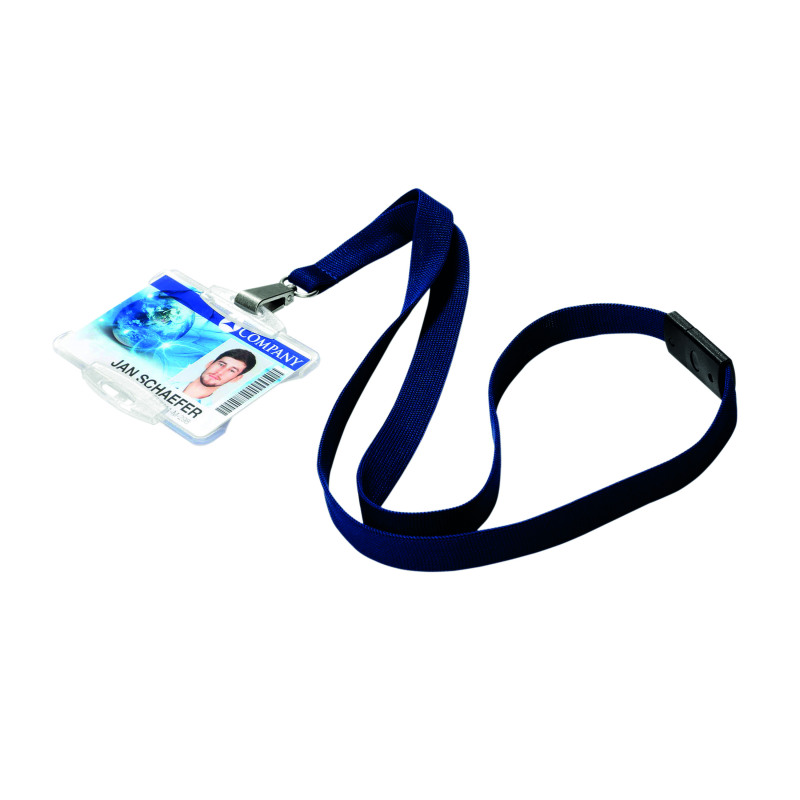 Durable+Soft+Premium+Lanyard+with+Clip+and+Safety+Release+Blue+%28Pack+of+10%29+812728