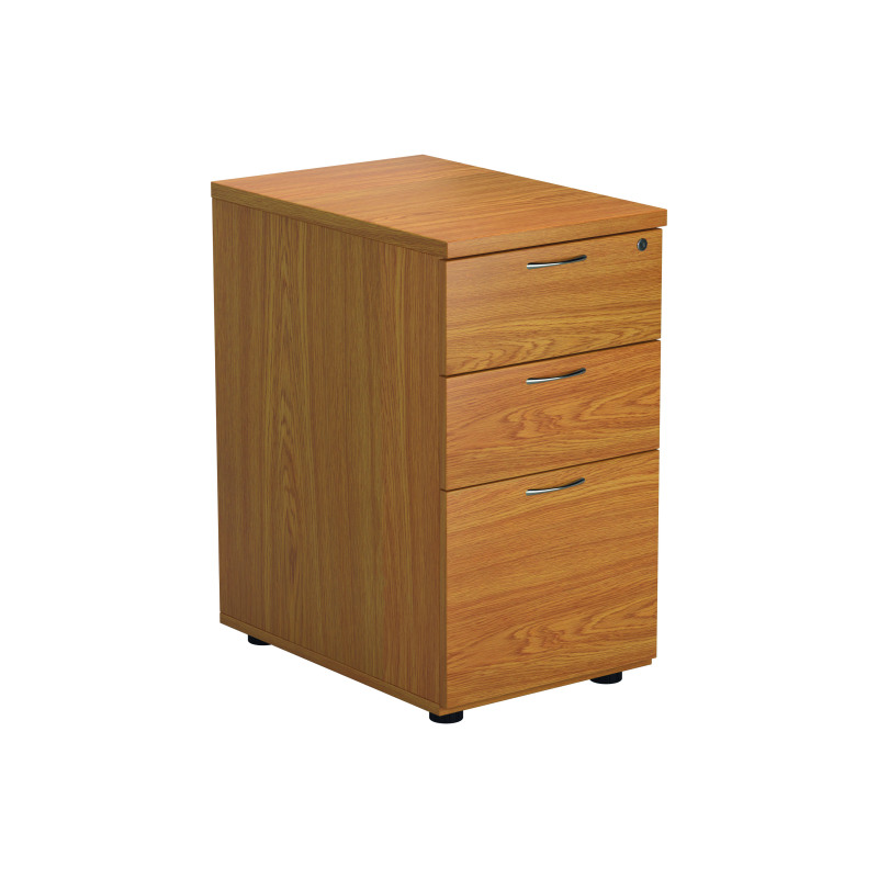 Jemini+3+Drawer+Desk+High+Pedestal+404x800x730mm+Nova+Oak+KF79859