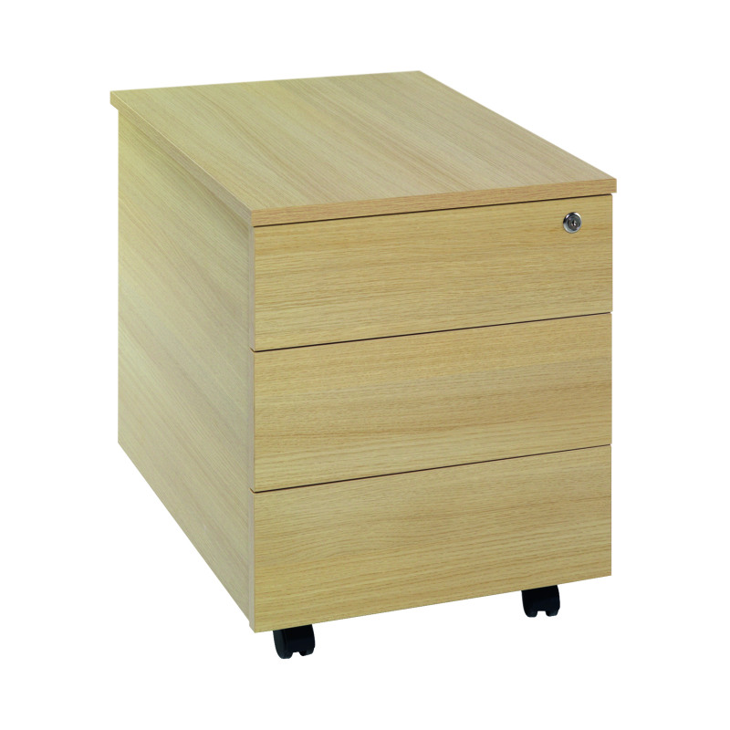 Serrion+3+Drawer+Mobile+Pedestal+434x580x525mm+Ferrera+Oak+KF73519
