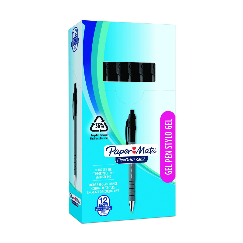PaperMate+FlexGrip+Gel+Pens+Black+%28Pack+of+12%29+2108217