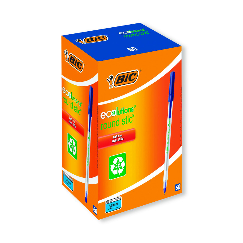 Bic+ECOlutions+Ballpoint+Pen+Medium+Blue+%28Pack+of+60%29+893240