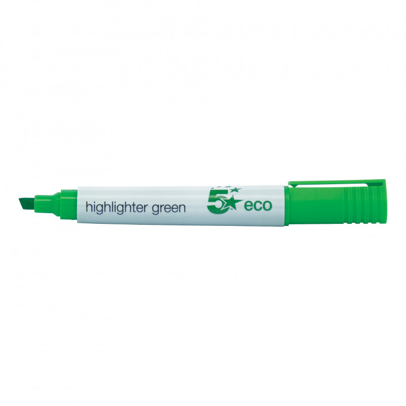5+Star+Highlighter+Chisel+Tip+1-5mm+Line+Green+%28Pack+of+10%29