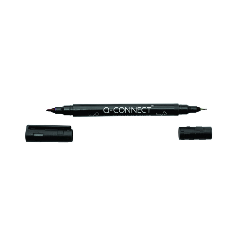 Q-Connect+Dual+Tip+Marker+Pen+Black+%28Pack+of+10%29+96082000