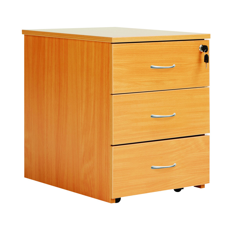 Serrion+3+Drawer+Mobile+Pedestal+434x580x525mm+Ellmau+Beech+KF73518
