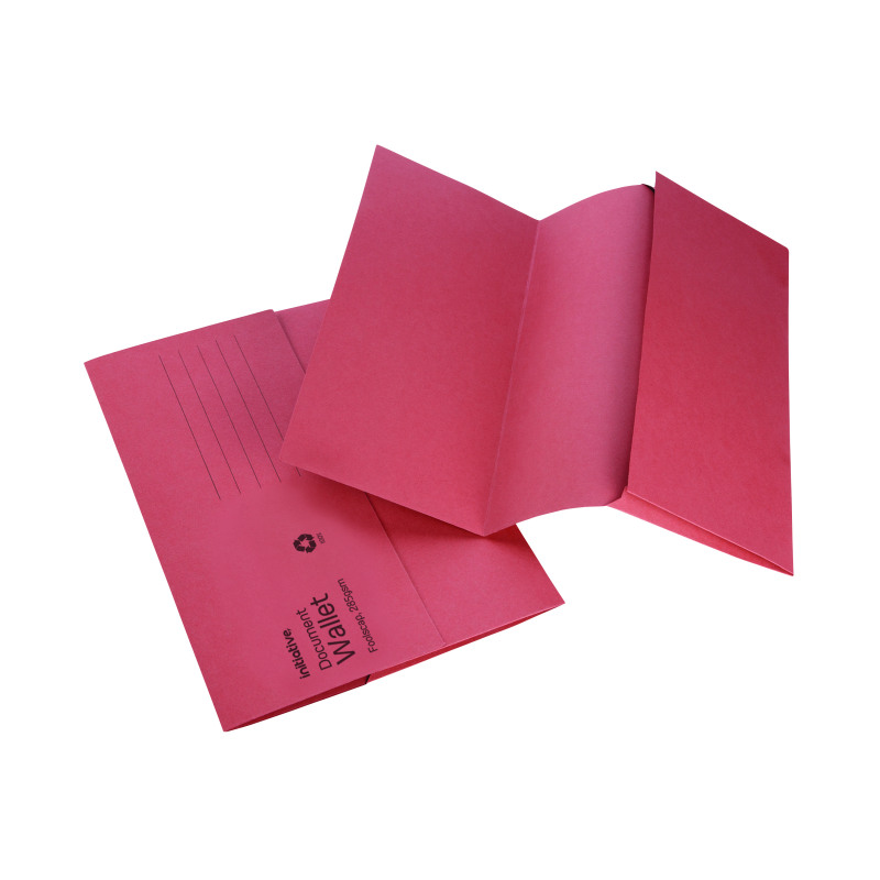 Initiative+Document+Wallet+Medium+Weight+Foolscap+Red+%2850+Pack%29