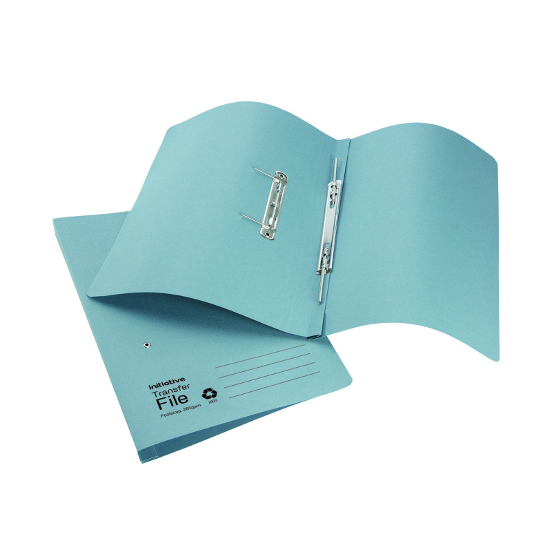 Initiative+Transfer+Spring+File+Foolscap+285gsm+Blue+%2850+Pack%29