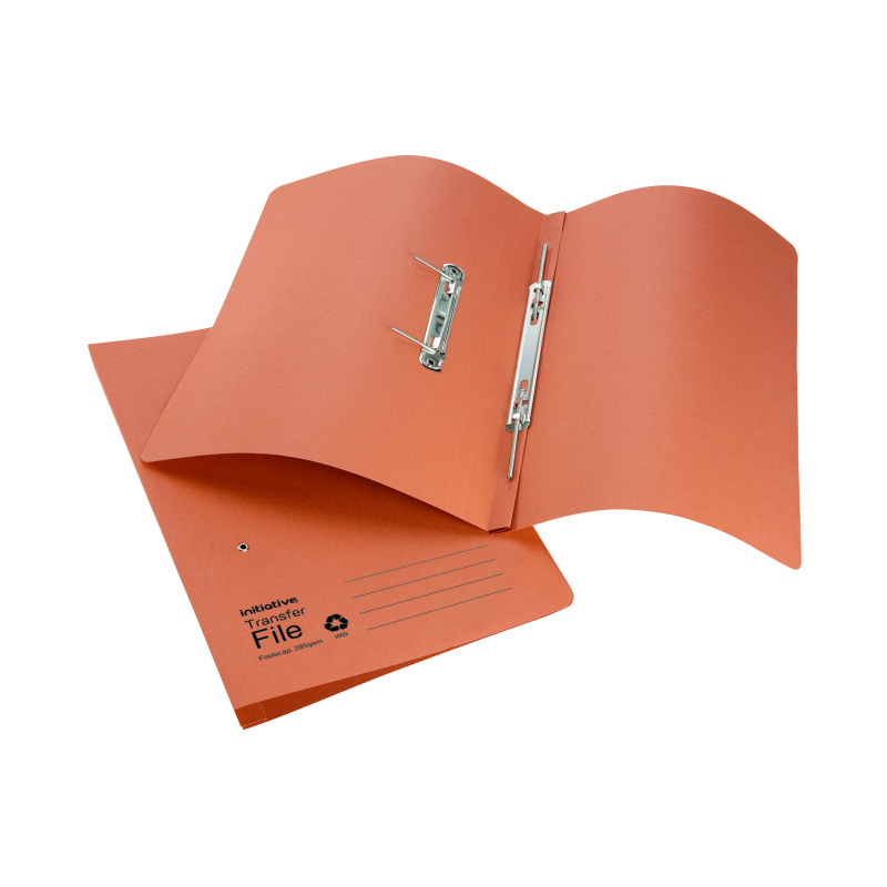 Initiative+Transfer+Spring+File+Foolscap+285gsm+Orange+%2850+Pack%29