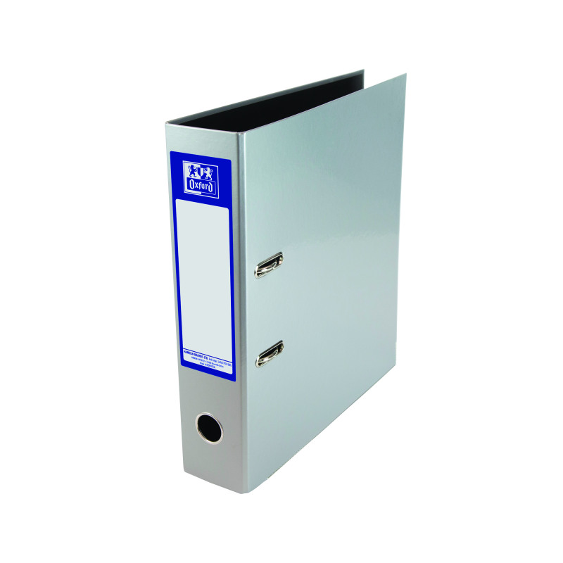 Oxford+70mm+Lever+Arch+File+Laminated+A4+Metallic+Silver+400107439