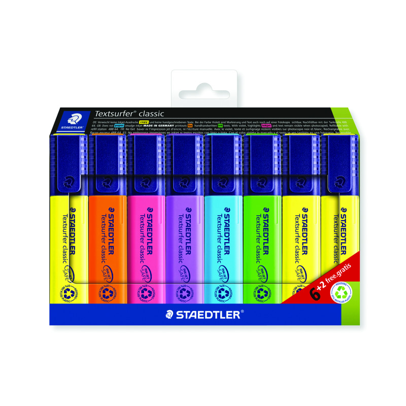 Staedtler+Textsurfer+Classic+Highlighter+Assorted+%28Pack+of+8%29+364AWP8