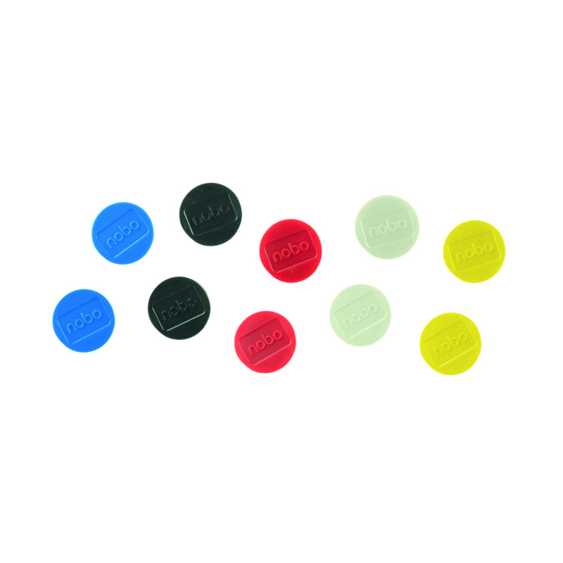 Nobo+Whiteboard+Magnets+38mm+Assorted+%28Pack+of+10%29+1915318