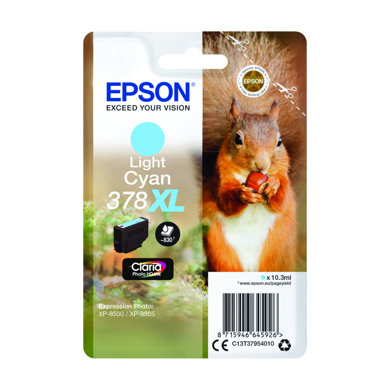 Epson+378XL+Squirrel+Ink+Cartridge+High+Yield+Light+Cyan+C13T37954010