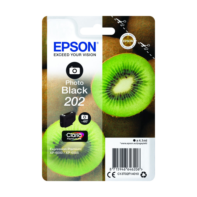 Epson+202+Kiwi+Claria+Premium+Ink+Cartridge+Photo+Black+C13T02F14010