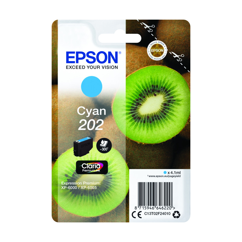 Epson+202+Kiwi+Claria+Premium+Ink+Cartridge+Cyan+C13T02F24010