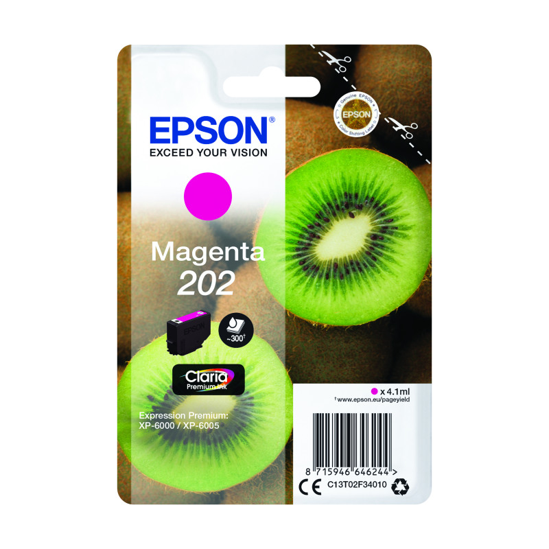 Epson+202+Kiwi+Claria+Premium+Ink+Cartridge+Magenta+C13T02F34010