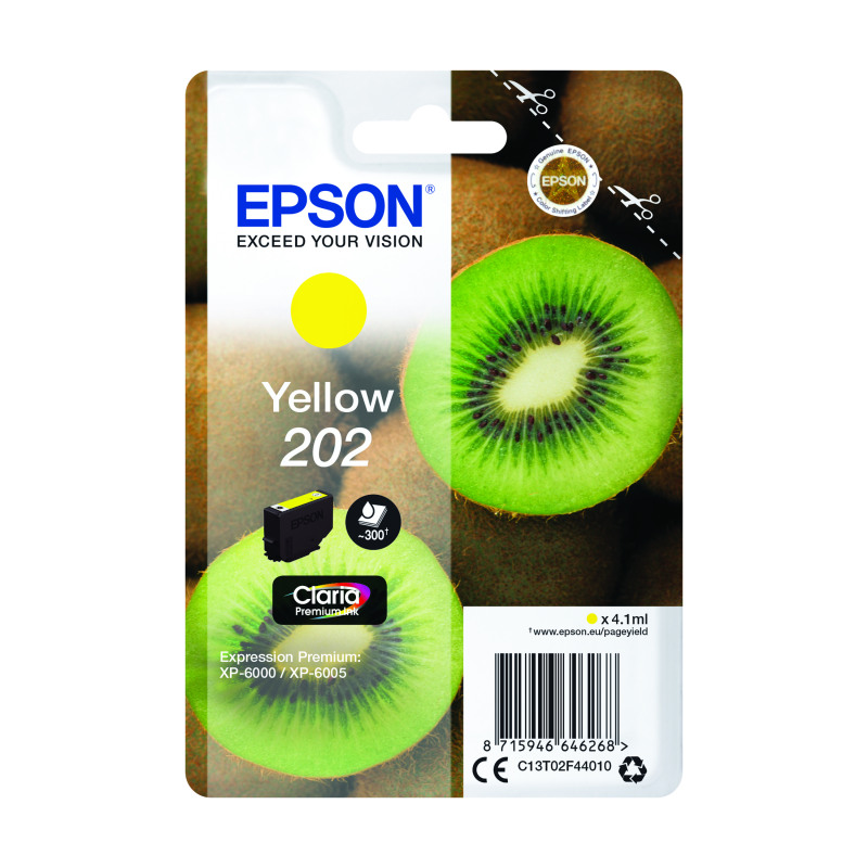 Epson+202+Kiwi+Claria+Premium+Ink+Cartridge+Yellow+C13T02F44010