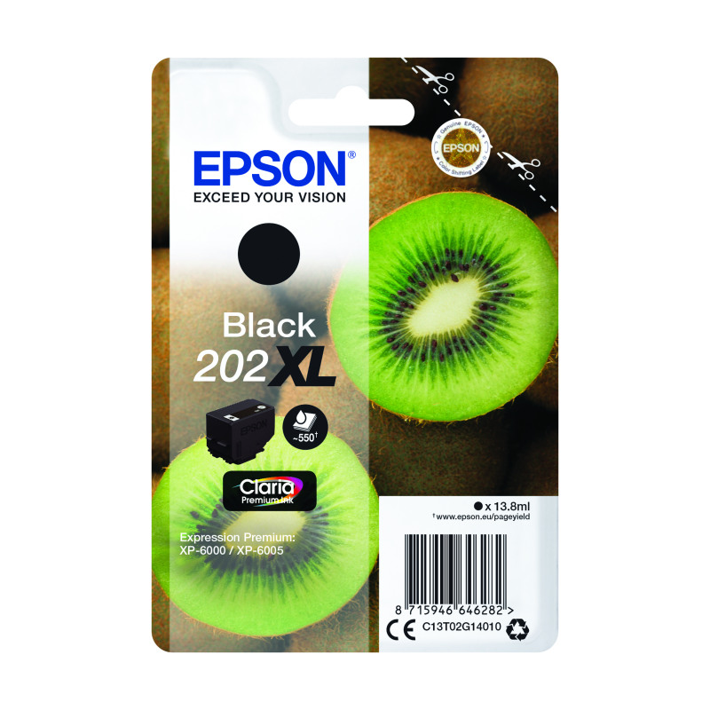 Epson+202XL+Kiwi+Claria+Premium+Ink+Cartridge+High+Yield+Black+C13T02G14010