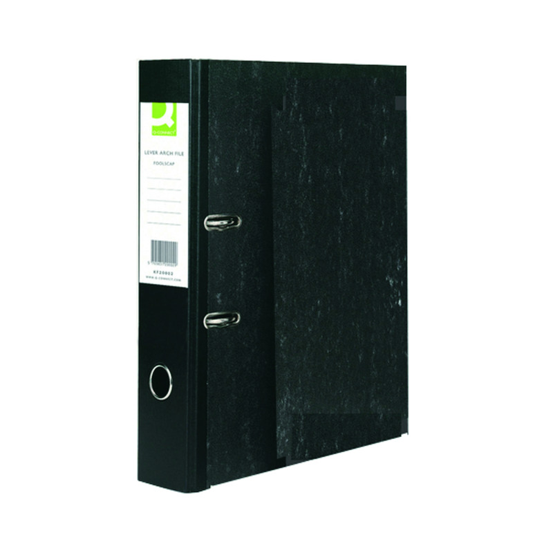 Q-Connect+Lever+Arch+File+Foolscap+Black+%28Pack+of+10%29+KF20002