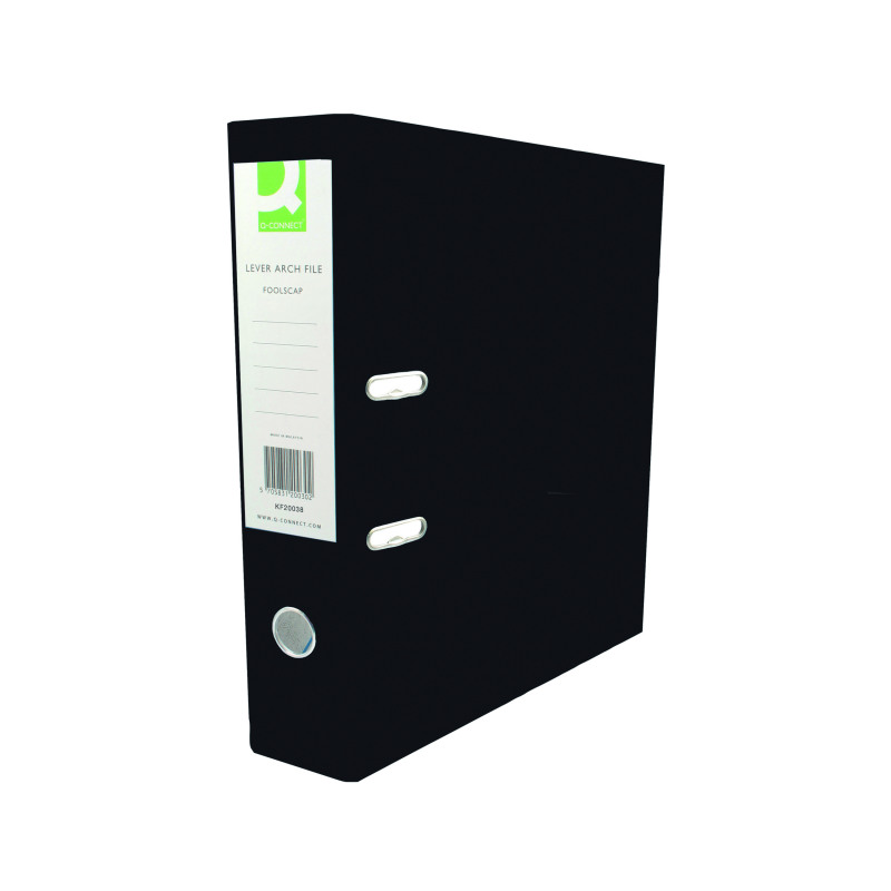 Q-Connect+70mm+Lever+Arch+File+Polypropylene+A4+Black+%2810+Pack%29+KF20019