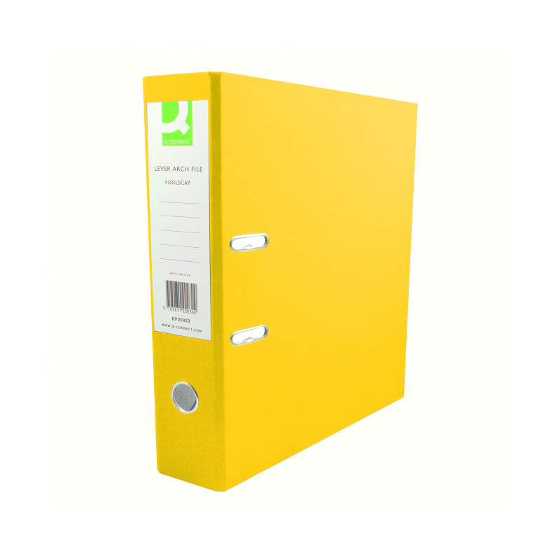 Q-Connect+70mm+Lever+Arch+File+Polypropylene+A4+Yellow+%2810+Pack%29+KF20023