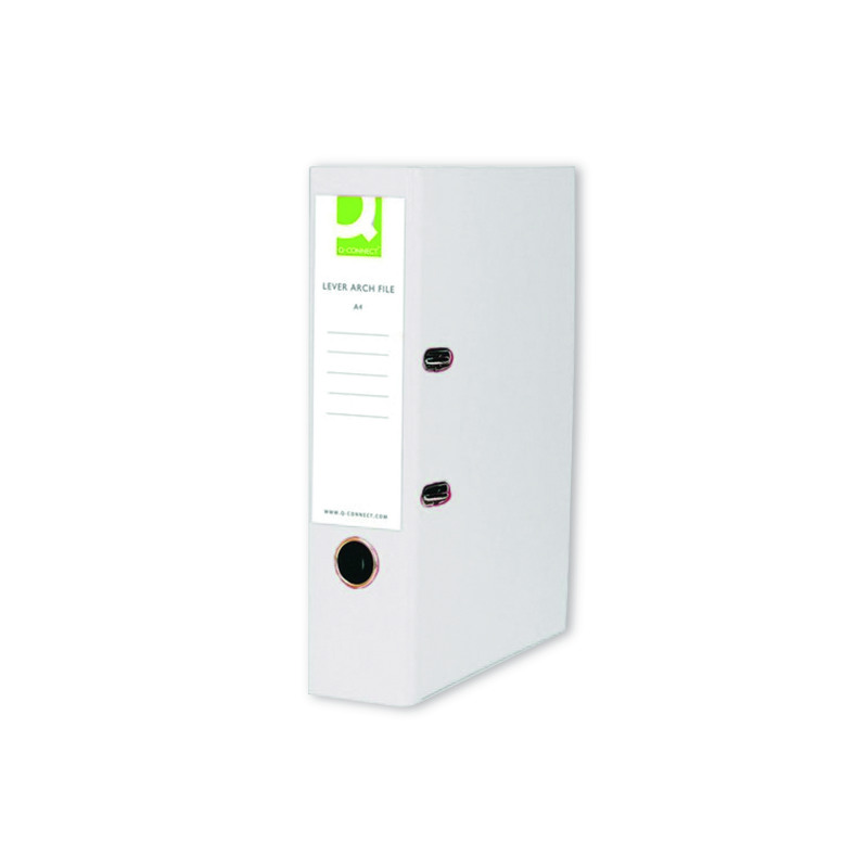 Q-Connect+70mm+Lever+Arch+File+Polypropylene+A4+White+%2810+Pack%29+KF20024