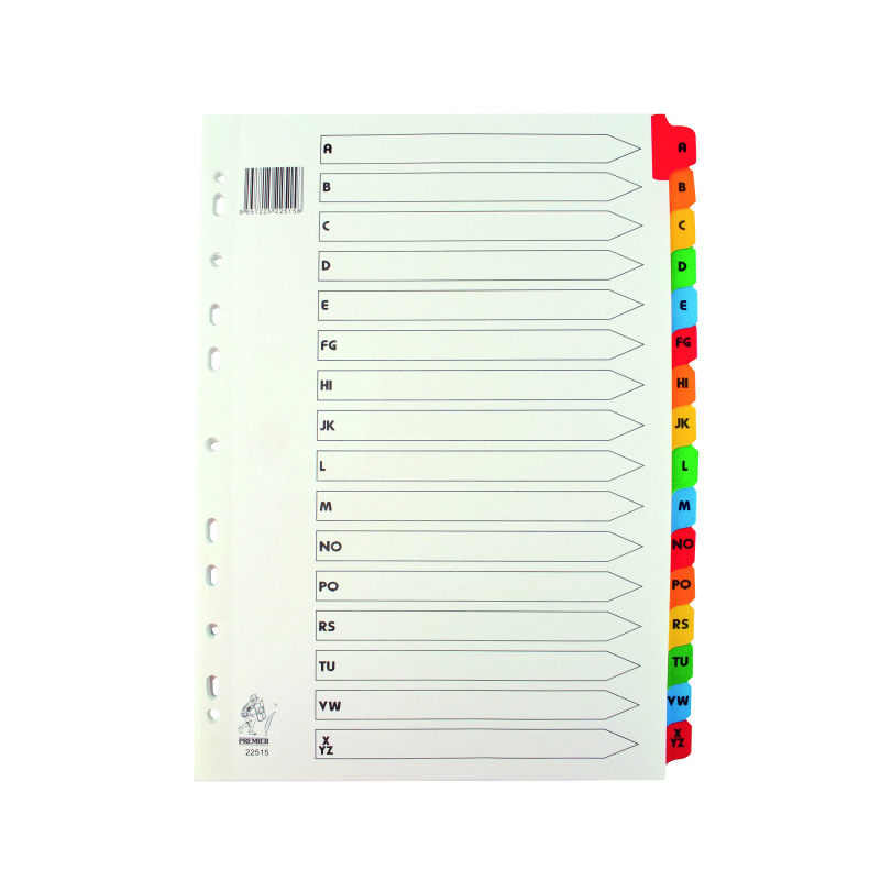 Assorted+A4+A-Z+Mylar+Index+WX01523