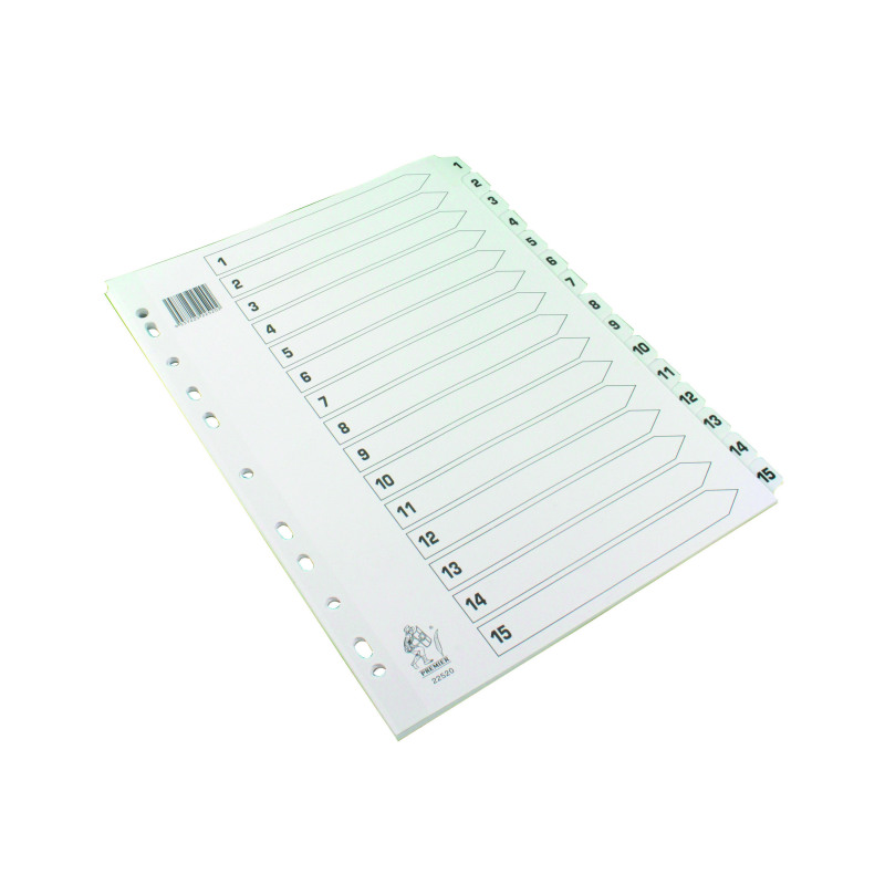 A4+White+1-15+Mylar+Index+Mylar+Reinforced+Tabs%2FHoles+WX01530