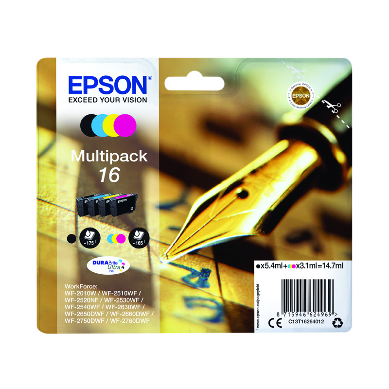 Epson+16+Pen+and+Crossword+DURABrite+Ultra+Ink+Cartridge+CMYK+Multipack+C13T16264012