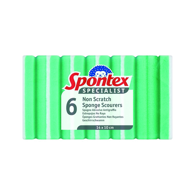 Spontex+Specialist+Non-Scratch+Sponge+Scourer+Blue%2FWhite+%28Pack+of+6%29+19400212
