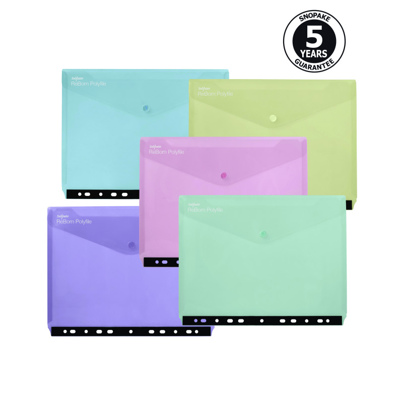 Reborn+Polyfile+Ring+Binder+Wallet+Landscape+Assorted+%28Pack+of+5%29+15916