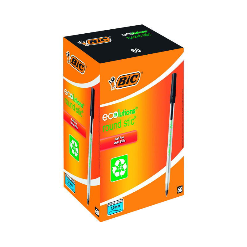 Bic+ECOlutions+Ballpoint+Pen+Medium+Black+%2860+Pack%29+893239