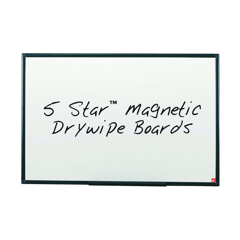 5+Star+Office+Magnetic+Drywipe+Board+Steel+Trim+with+Fixing+Kit+and+Detachable+Pen+Tray+1200x900mm