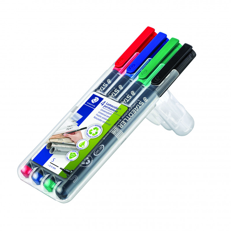 Staedtler+Lumocolour+Non-Permanent+Fine+Assorted+%28Pack+of+4%29+316-WP4