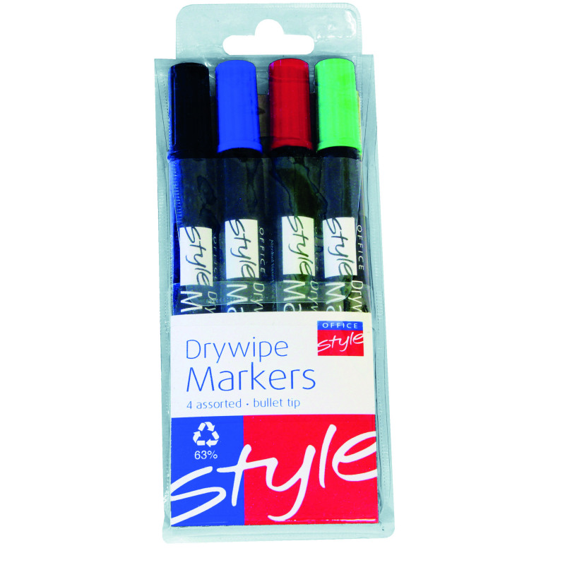 Style+CORE+Drywipe+Marker+Bullet+Assorted+%284+Pack%29
