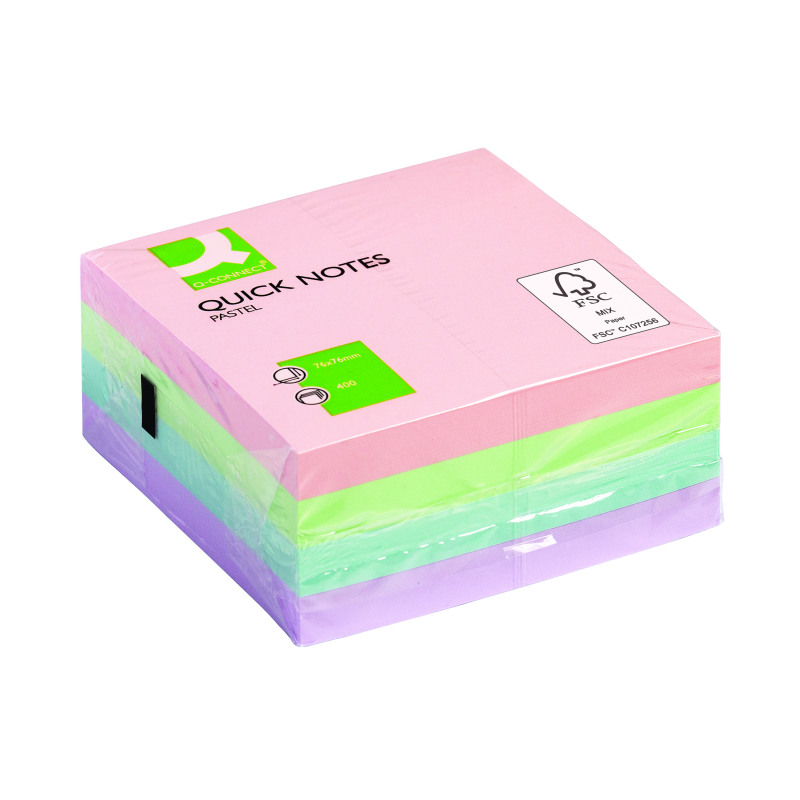Q-Connect+Quick+Note+Cube+76+x+76mm+Pastel+KF01347