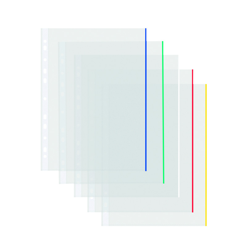 Coloured+Edge+Punched+Pockets+A4+%28Pack+of+100%29+9410410
