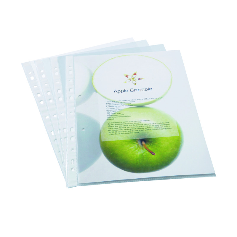 Rapesco+Eco+Punched+Pockets+A4+Clear+%28Pack+of+100%29+1104