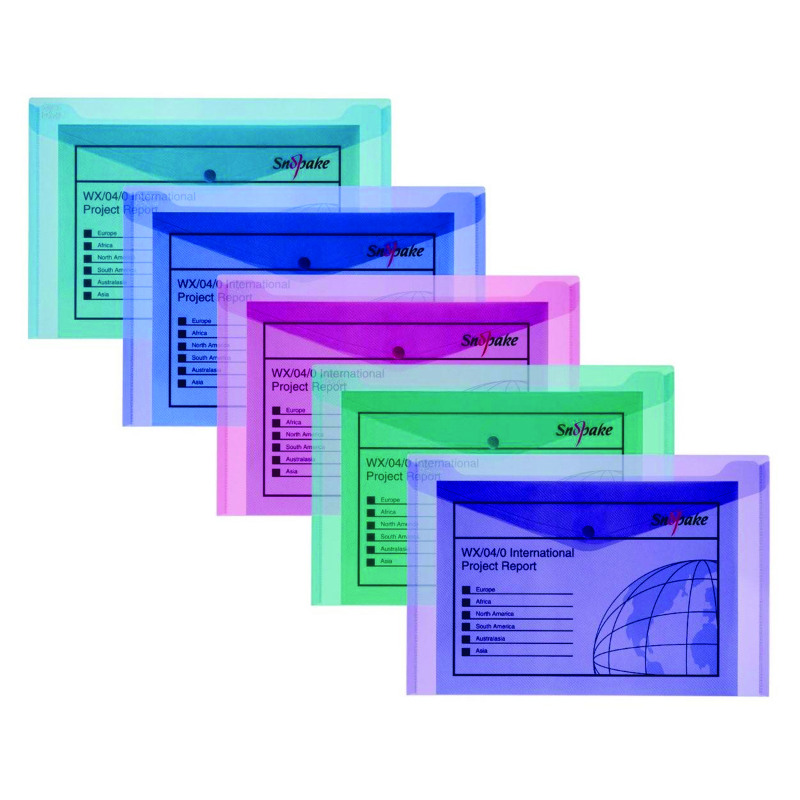 Snopake+Polyfile+Electra+Foolscap+%2B+Assorted+%28Pack+of+5%29+10088