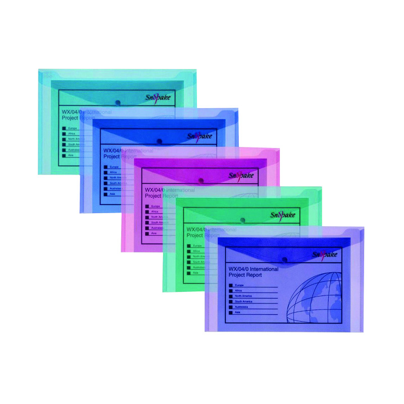 Snopake+Polyfile+A5+Electra+Assorted+%28Pack+of+5%29+11355