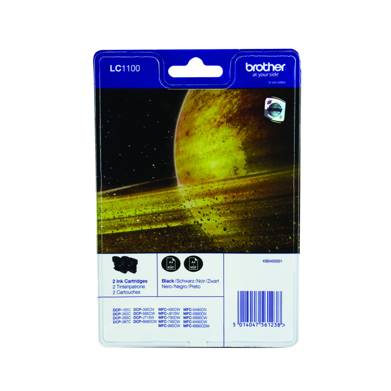Brother+LC1100BK+Inkjet+Cartridge+Black+Twinpack+LC1100BKBP2