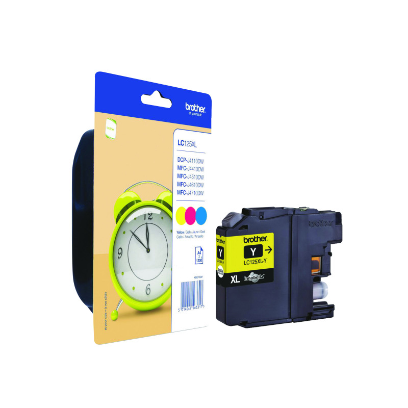 Brother+LC125XL+Inkjet+Cartridge+High+Yield+CMY+Multipack+LC125XLRBWBP