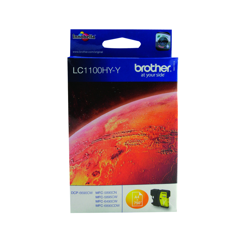 Brother+LC1100HYY+Inkjet+Cartridge+High+Yield+Yellow+LC1100HYY