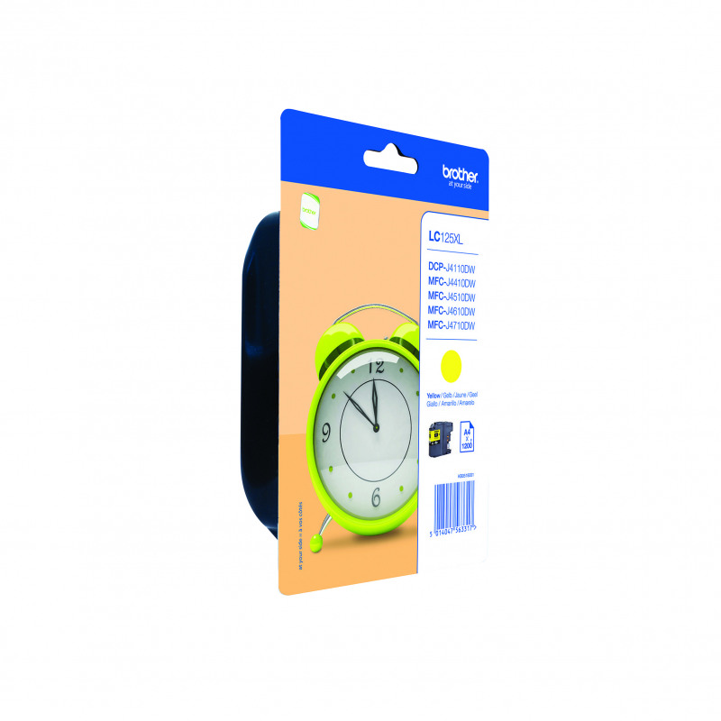 Brother+LC125XLY+Inkjet+Cartridge+High+Yield+Yellow+LC125XLY