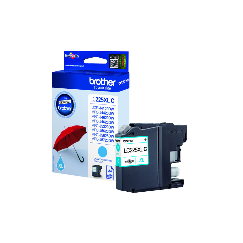 Brother+LC225XLC+Inkjet+Cartridge+High+Yield+Cyan+LC225XLC