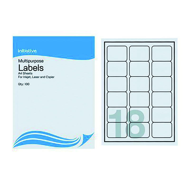 Initiative+Multipurpose+Labels+63.5x46.6mm+18+per+Sheet+%28100+Pack%29