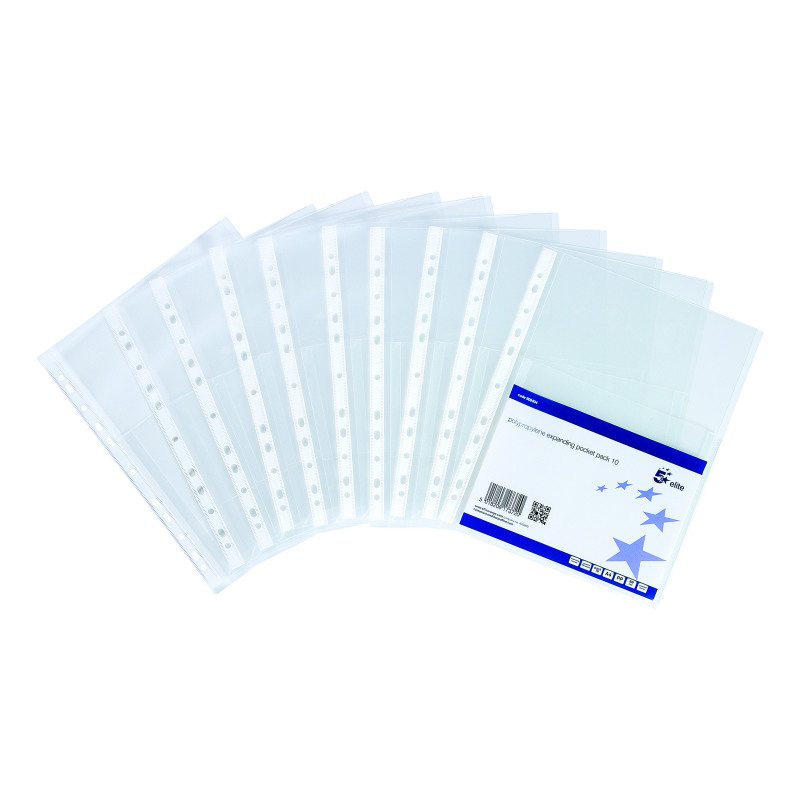 5+Star+Expanding+Punched+Pocket+%2B+Flap+Polypropylene+Top-opening+160+Micron+A4+%28Pack+of+10%29