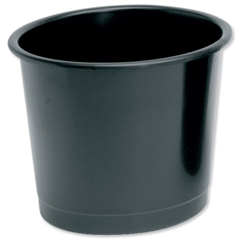 5+Star+Office+Waste+Bin+Polypropylene+14+Litre+Capacity+304x254mm+Black